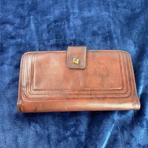 Baronet Vintage Brown Cowhide Leather Wallet Gold Clasp Coin Purse Clutch‎